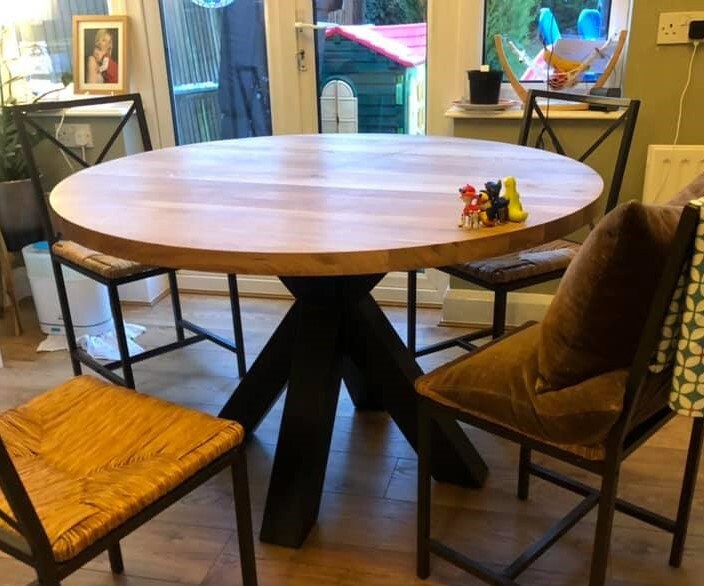 UK Handmade Solid Oak Dining Table, Round Table, Round Oak Table ...