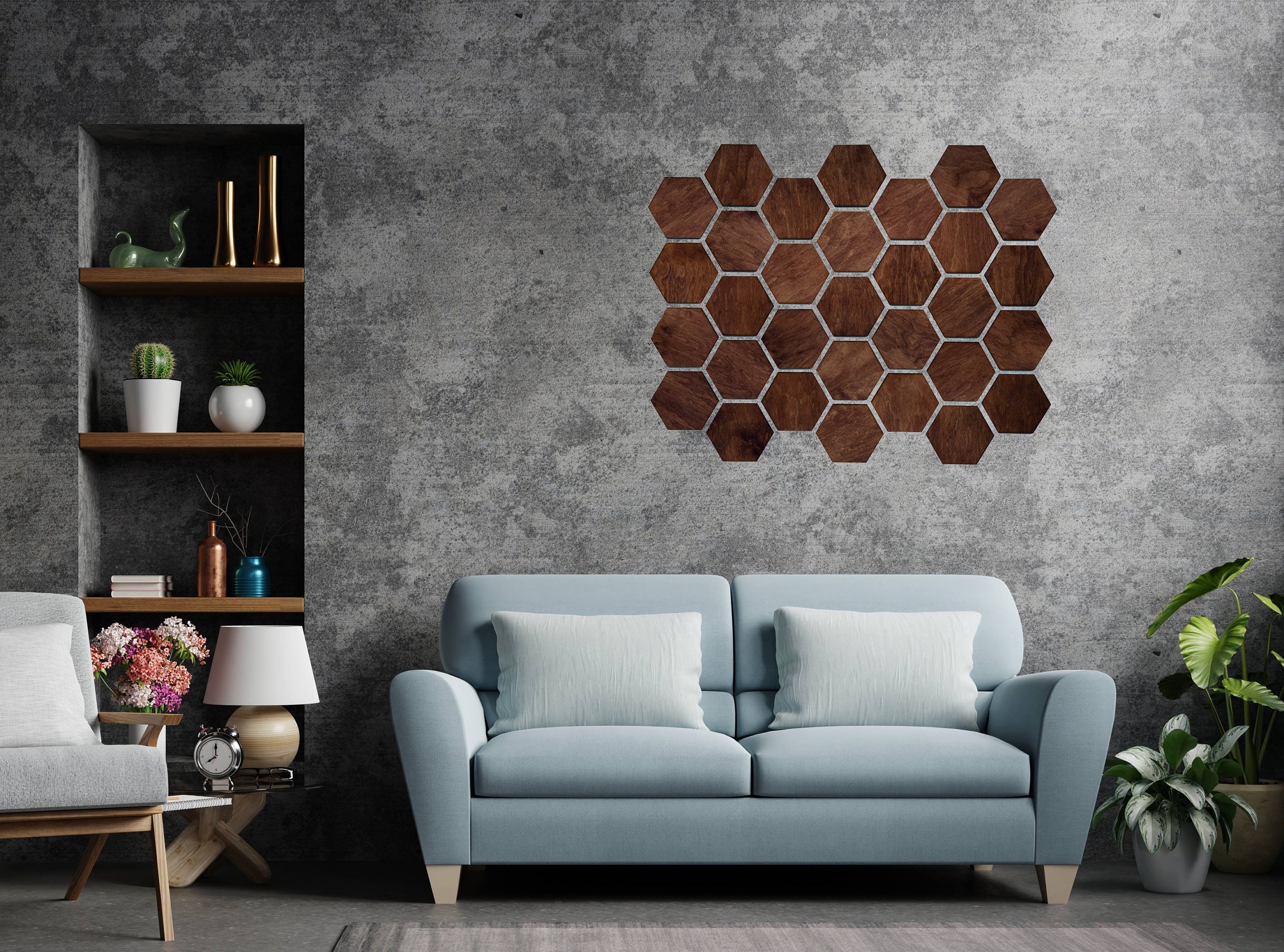 Honeycomb Decorative Wall Art, 15 Hexagons per Pack, Hexagon Shape,  Geometric Wall Design SKU:HEX15 