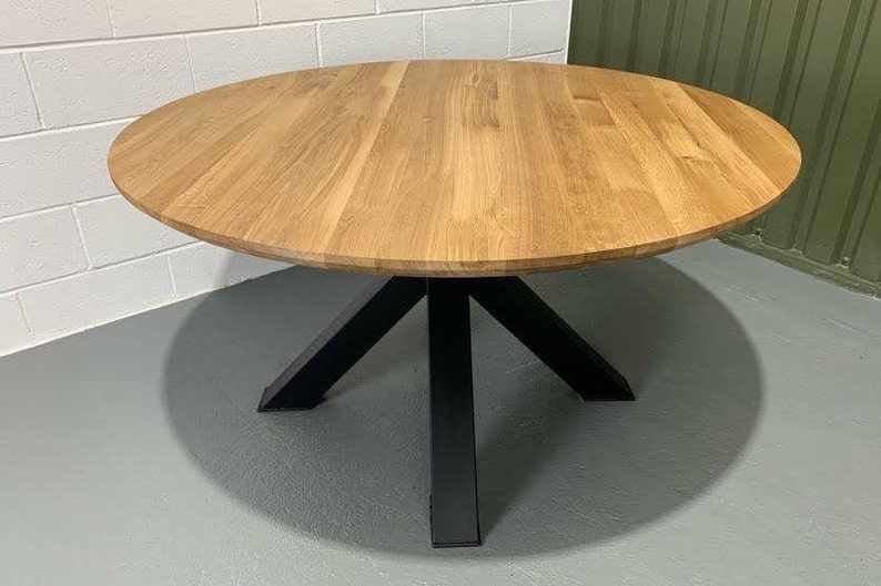 UK Handmade Solid Oak Dining Table, Round Table, Round Oak Table, Oak ...