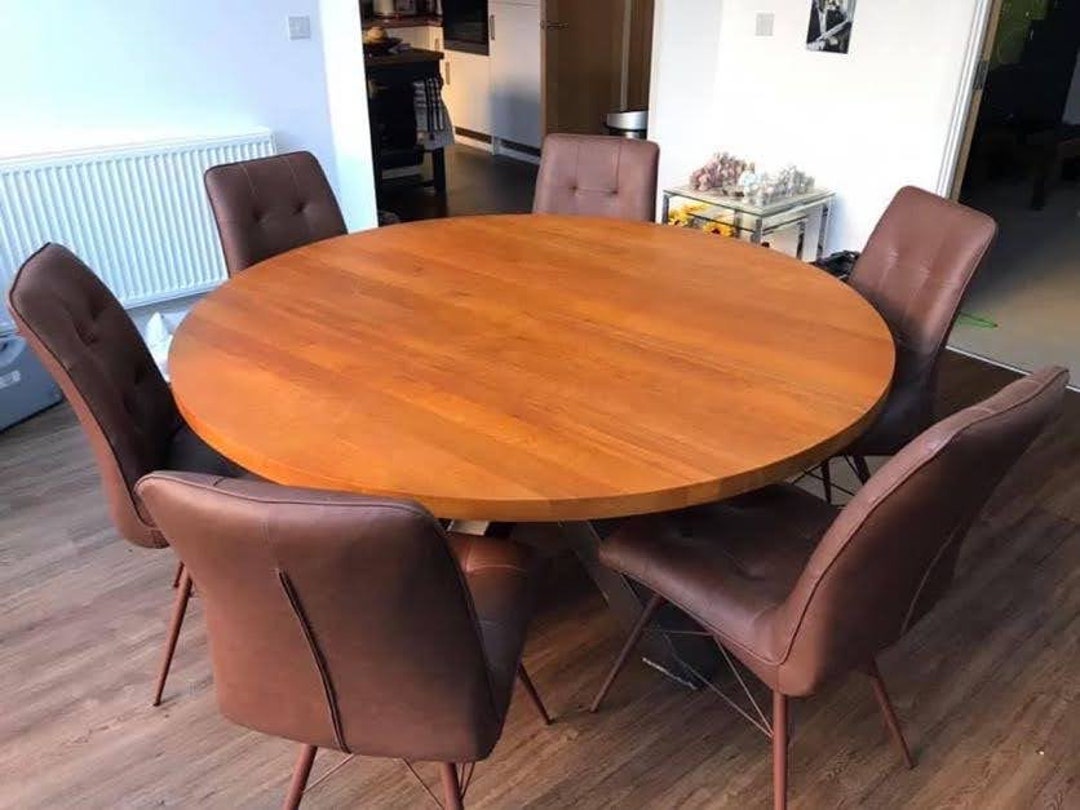UK Handmade Solid Oak Dining Table, Round Table, Round Oak Table ...