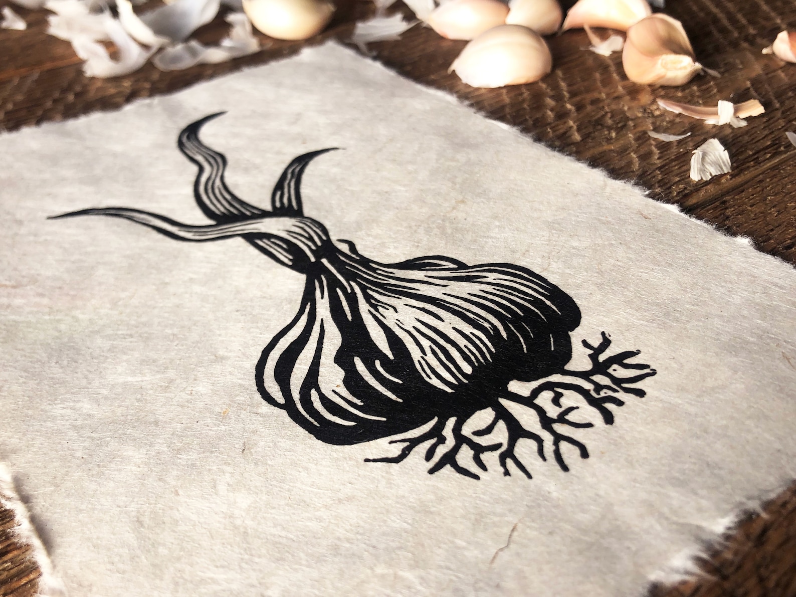 Garlic Original HandCarved Linocut Print Etsy