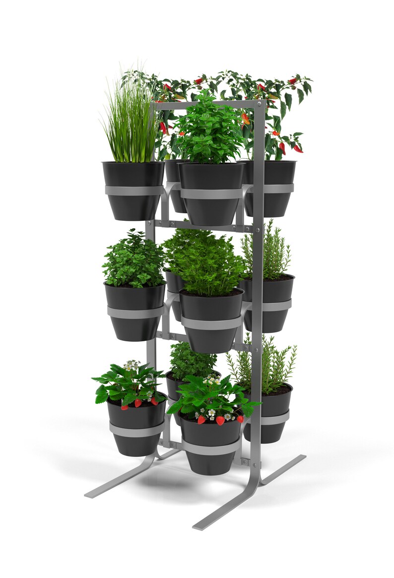 Herb Tower Vertical 12 Planter Herbs Growing Kit With 12 Etsy