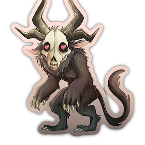 Wendigo Cryptid Monster in Love Holographic Chibi Sticker gift for Monster Lovers