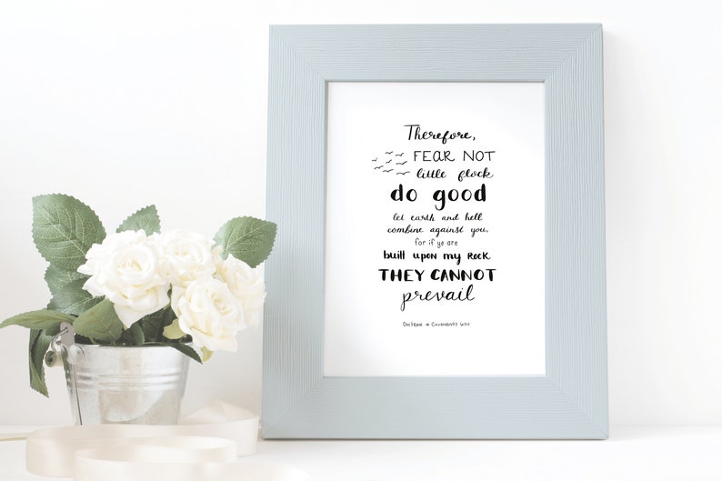 Printable Hand Lettered LDS Scripture Doctrine and Covenants 6:34 image 1
