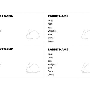 Customizable Rabbit Pedigree and Cage Card for Rabbitry Record Keeping Canva Template image 4