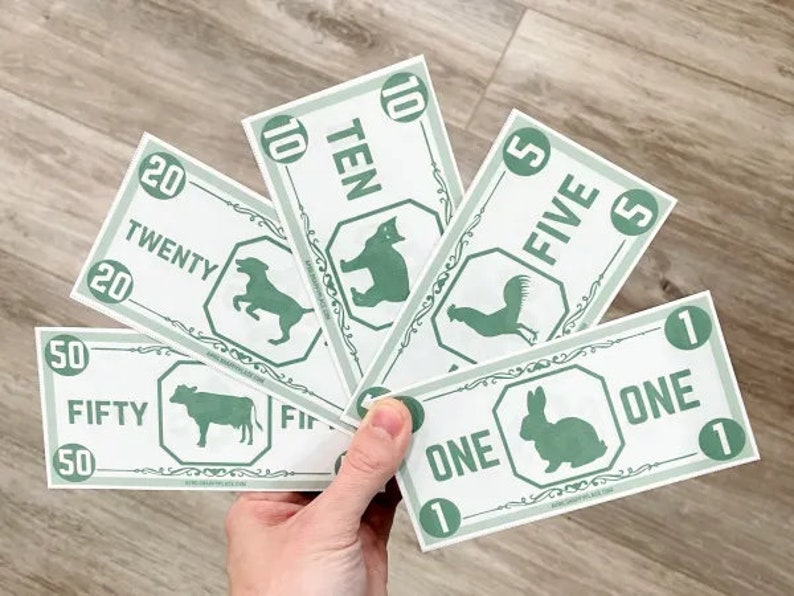 Customizable Play Money Printable Canva Template Barnyard Bucks Etsy Customizable Play Money Printable Canva Template Barnyard Bucks Etsy