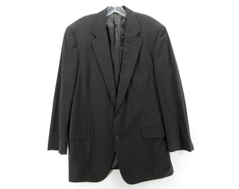 VINTAGE Brooks Brothers Sport Coat 43 Long Blazer Wool Solid Jacket USA