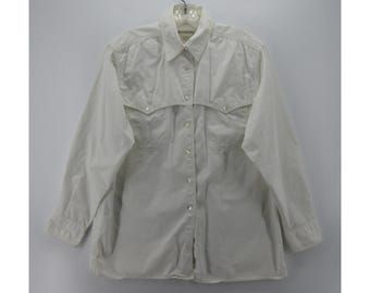 00.ended.00 VINTAGE Banana Republic Shirt Large Safari Western Button Up Travel *