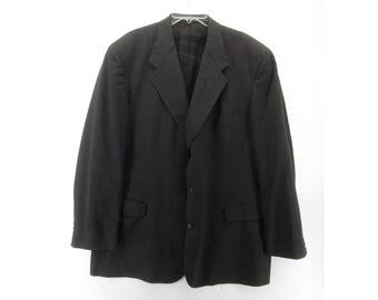 VINTAGE Aquascutum Of London Sport Coat 48 Blazer Wool Jacket Check