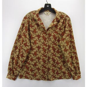 VINTAGE Sears Top 16 Perma Prest Button Down Shirt 70s 80s Paisley