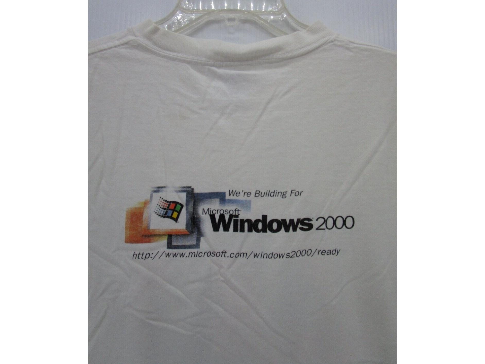 VINTAGE Microsoft Shirt XL Windows 2000 PC Expo Statue of Liberty 