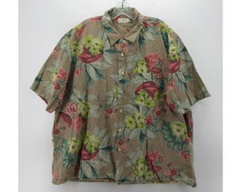 VINTAGE J Crew Shirt Large Oarsman Hawaiian Loop Collar Camp Boxy 90s