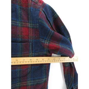 VINTAGE Pendleton Shirt Medium Virgin Wool Flannel Plaid Heritage USA image 5