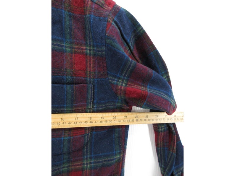 VINTAGE Pendleton Shirt Medium Virgin Wool Flannel Plaid Heritage USA image 5