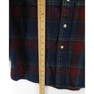 VINTAGE Pendleton Shirt Medium Virgin Wool Flannel Plaid Heritage USA image 6