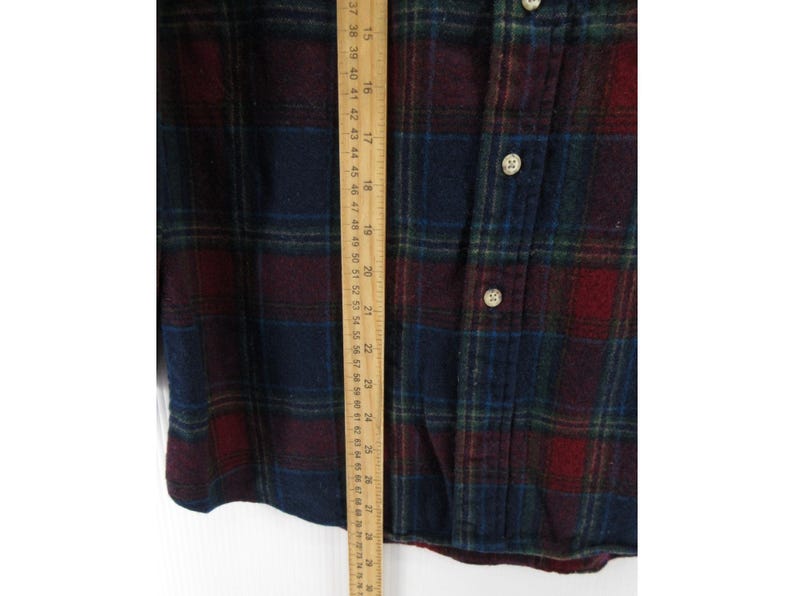 VINTAGE Pendleton Shirt Medium Virgin Wool Flannel Plaid Heritage USA image 6