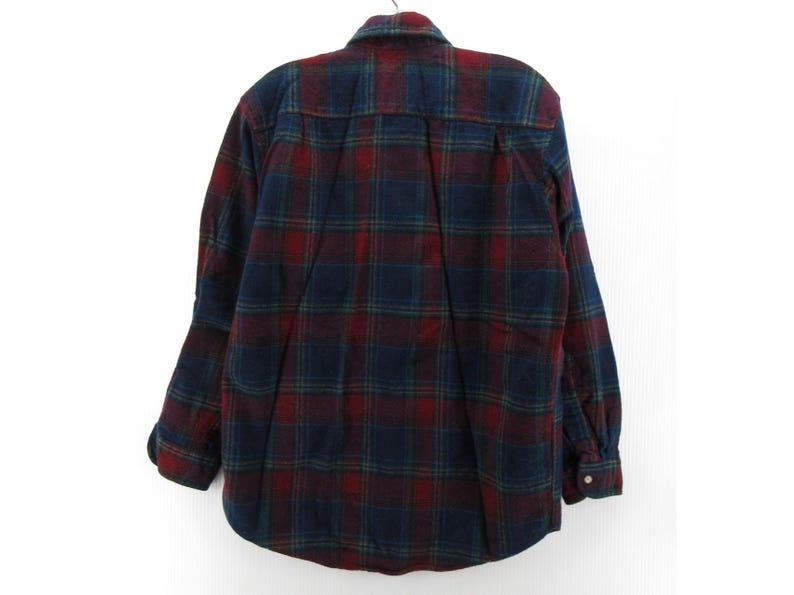 VINTAGE Pendleton Shirt Medium Virgin Wool Flannel Plaid Heritage USA image 2