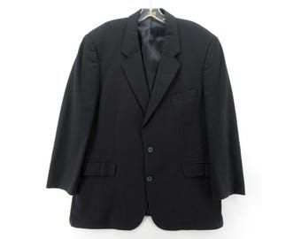VINTAGE Brooks Brothers Sport Coat 44 Brooksease Navy Blazer Wool Prepp