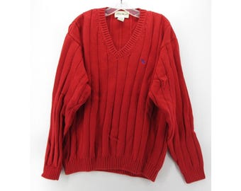 VINTAGE Eddie Bauer Sweater Large Pullover Chunky Heavy Thick Logo 90s