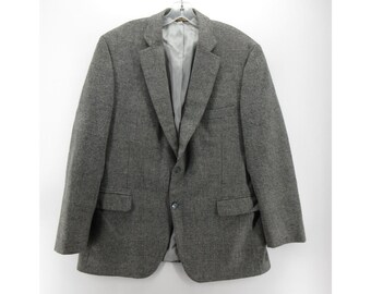 VINTAGE Paul Stuart Sport Coat 44 Blazer Wool Tweed Glen Plaid Jacket *