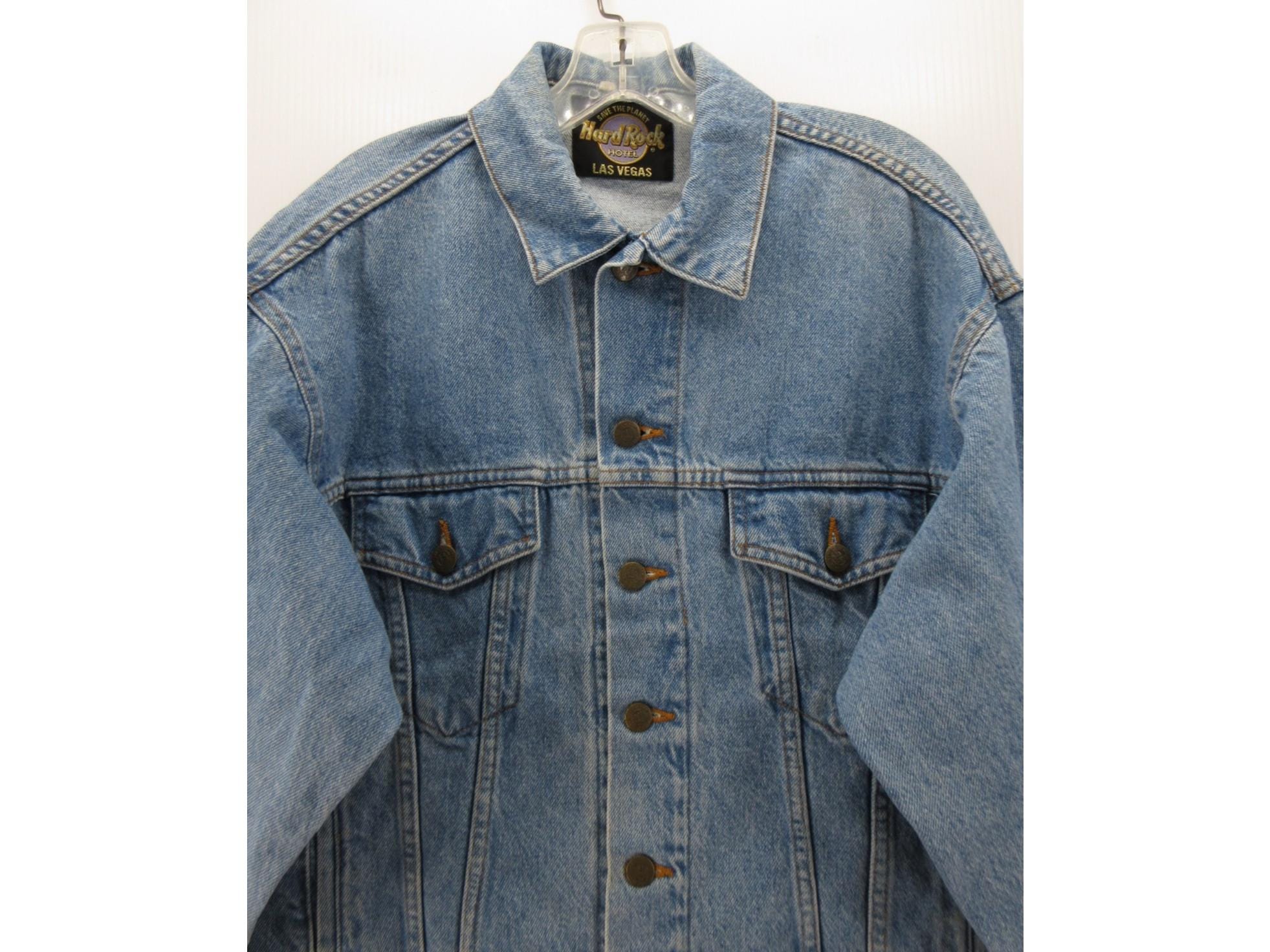 VINTAGE Hard Rock Hotel Las Vegas Jacket Small Trucker Denim Moto