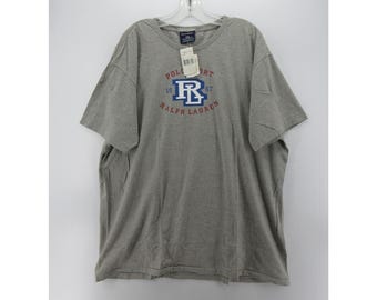 VINTAGE Polo Ralph Lauren Sport Shirt XL Spell Out RL 67 Single Stitch