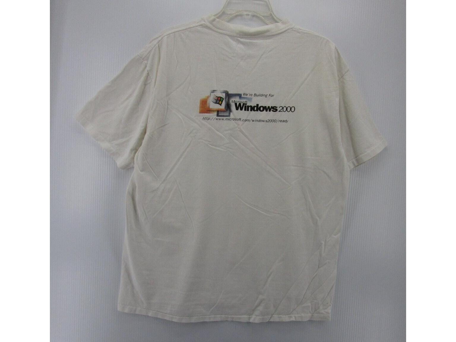 VINTAGE Microsoft Shirt XL Windows 2000 PC Expo Statue of Liberty 