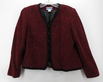 VINTAGE Pendleton Jacket 10 Petites Wool Blend Tweed Blazer 90s USA