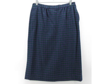 VINTAGE Pendleton Skirt 14 Petites Wool Tweed Houndstooth 70s 80s