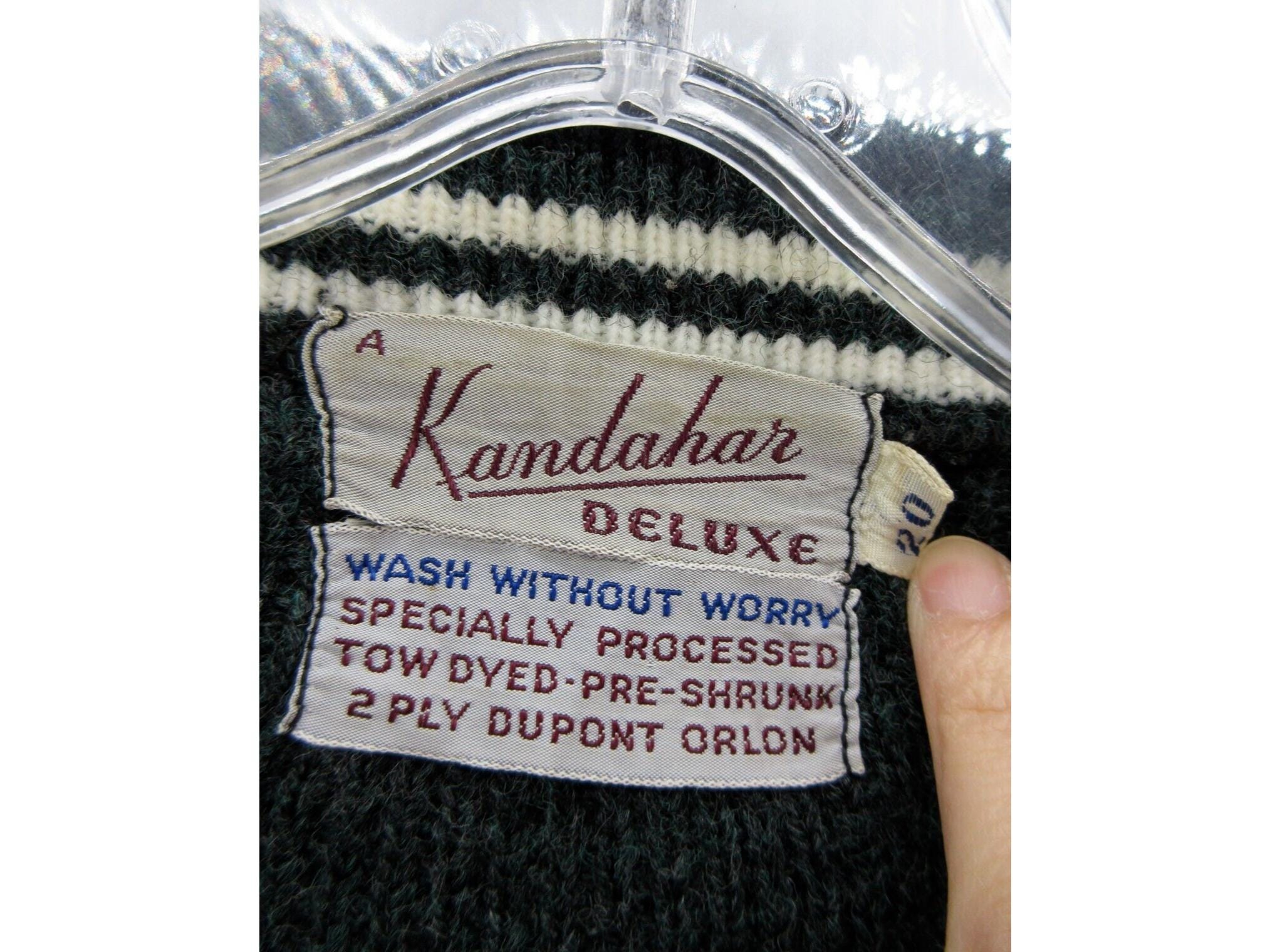 VINTAGE Kandahar Sweater Small Cardigan 50s 60s Orlon Preppy