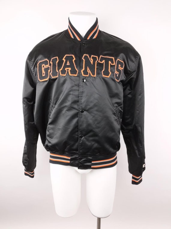 Starter Men XL VINTAGE Black Satin Bomber Jacket