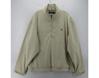 VINTAGE Ralph Lauren Polo Golf Jacket XXL Harrington Coat Blue Pony