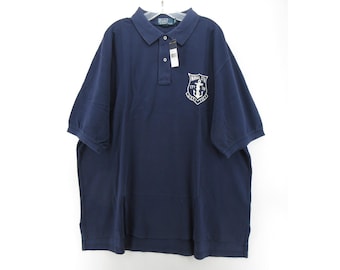 Polo Ralph Lauren Polo Shirt XXL Tall USRL Naval Stn Anchor Graphic Y2K