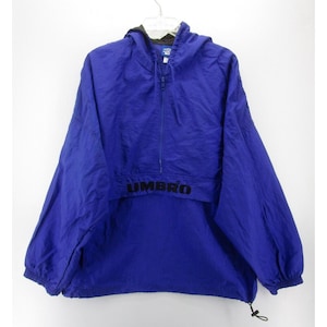 VINTAGE Umbro Jacket XL Soccer Windbreaker Hoodie Vented 1/2 Zip 90s