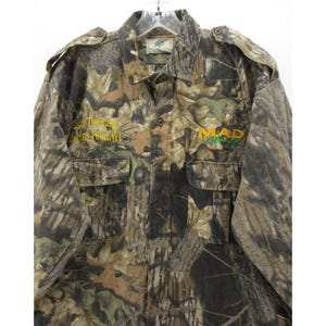 Camisa Mossy Oak VINTAGE XL Treestand Camo Hunting MAD Calls Military imagen 2