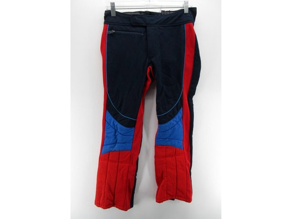 VINTAGE Roffe Pants Girls 12 Red Wool Ski Snow An… - image 1