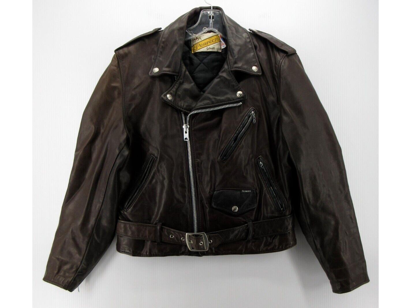 Schott Perfecto Leather Jacket 42 - Etsy Schott Perfecto Leather Jacket 42 - Etsy