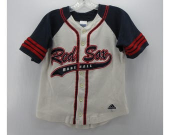 VINTAGE Nomar Garciaparra Boston Sox Jersey Boys 8 White Adidas Baseball *