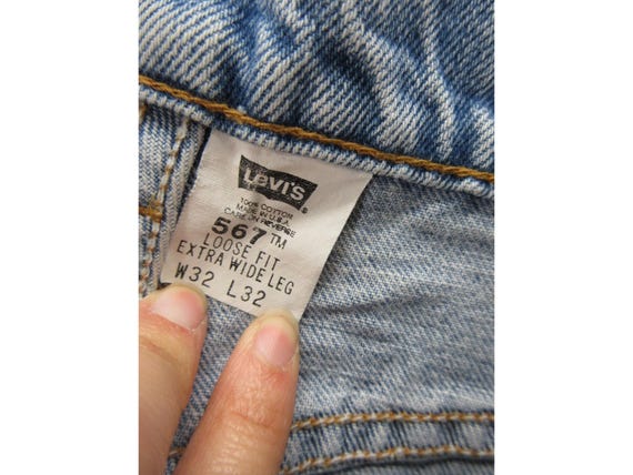 VINTAGE Levis 567 Jeans 32X32 Loose Fit Extra Wide Leg Baggy 90
