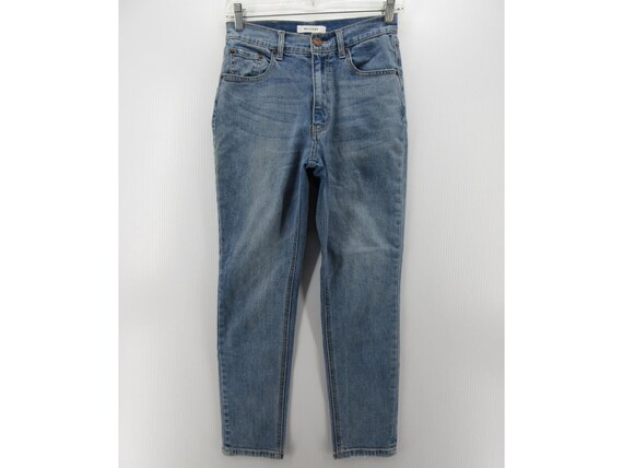 Mous sy Vintage Jeans 25 Skinny Whiskered Denim Cowhide Leather Patch