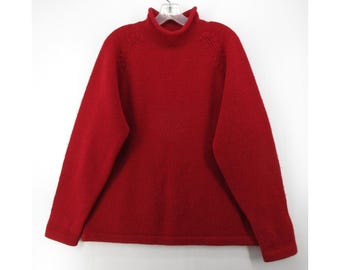 VINTAGE klooftrui Meidum wollen coltrui grof gebreide raglan *