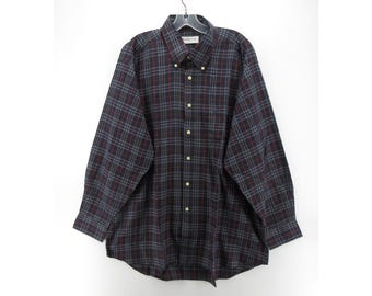 VINTAGE Burberrys Shirt XL Of London Button Down Nova Plaid Pocket