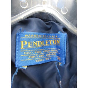 VINTAGE Pendleton Shirt Medium Virgin Wool Flannel Plaid Heritage USA image 10