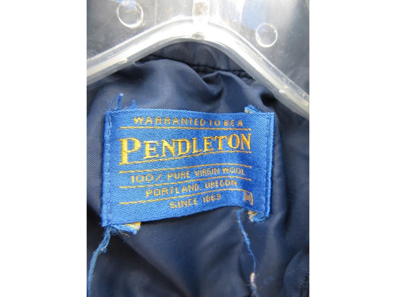 VINTAGE Pendleton Shirt Medium Virgin Wool Flannel Plaid Heritage USA image 10