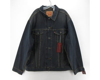 VINTAGE Levis Jacket XXL Standard Trucker Denim Red Tab Y2K 2005 NEW