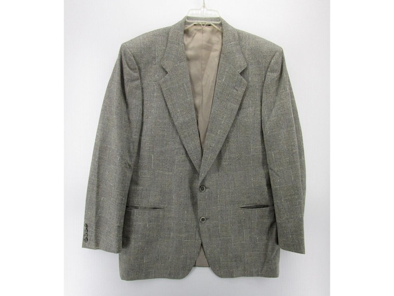 VINTAGE Canali Sport Coat 44 Wool Silk Blazer Windowpane Tweed IT 54 Etsy Ireland