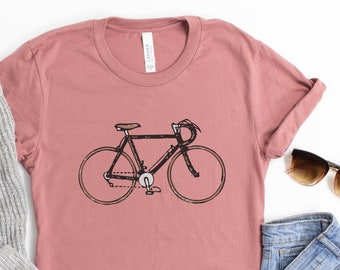 Cute Women's Bicycle Shirt, Vintage Style Bicycle TShirt, Bike Shirt, bicycle tshirt, Bicycle Birthday, Bike Shirt Unisex, Cycling Shirt