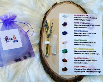 Crystal Grid Chakra Balancing Flower of Life Law Of Attraction Gift Set