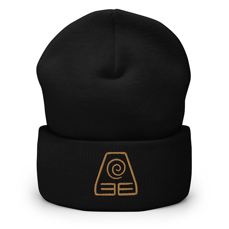 Earth Bender Logo Embroidered Beanie Hat Avatar The Last Airbender Cuffed Beanie Legend Of Korra
