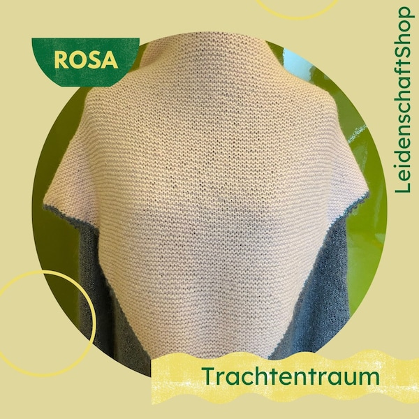 Handgestrickter Trachten-Tuch, rosa